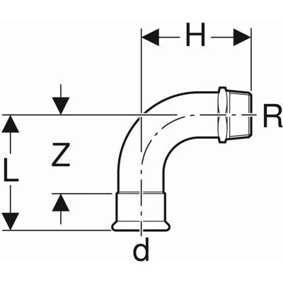 Geberit Mapress FZ Curva 90° - Raccordo in Tubi Geberit Mapress FZ Curva 90° - Raccordo in Tubi