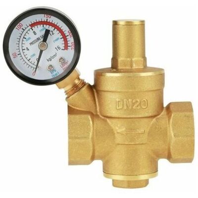 DPZO Riduttore Di Pressione Dell'acqua In Ottone, Regolatore Di Pressione Dell'acqua Regolabile In Ottone Dn20 Con Manometro DPZO Riduttore Di Pressione Dell'acqua In Ottone, Regolatore Di Pressione Dell'acqua Regolabile In Ottone Dn20 Con Manometro