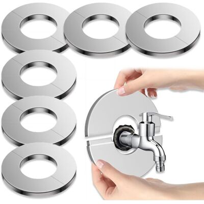 XISRENS Set Di 6 Pezzi Di Copritubo Per Radiatore In Acciaio Inox, Rosetta Per Rubinetto, Copri Miscelatore, Rosetta Per Rubinetto In Acciaio Inox, Copritubo Per Radiatore Per Doccia Divisa, Copriforo Per Rub XISRENS Set Di 6 Pezzi Di Copritubo Per Radiatore In Acciaio Inox, Rosetta Per Rubinetto, Copri Miscelatore, Rosetta Per Rubinetto In Acciaio Inox, Copritubo Per Radiatore Per Doccia Divisa, Copriforo Per Rub