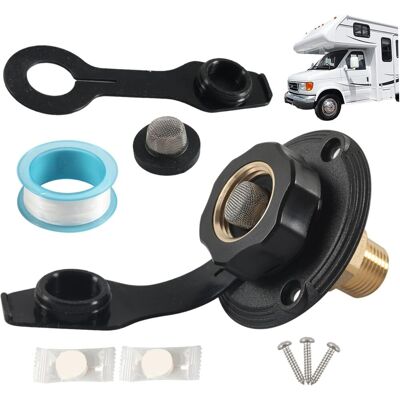OEM Ingresso Acqua Per Camper, Da 3/4 Ght Femmina A 1/2 Npt Maschio Ingresso Acqua Per Camper In Ottone Con Valvola Di Ritegno, Senza Piombo Per Rimorchio Camper OEM Ingresso Acqua Per Camper, Da 3/4 Ght Femmina A 1/2 Npt Maschio Ingresso Acqua Per Camper In Ottone Con Valvola Di Ritegno, Senza Piombo Per Rimorchio Camper