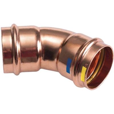VDS Curva A 45° Femmina/femmina In Rame A Pressare Ø18 X Ø18 Mm VDS Curva A 45° Femmina/femmina In Rame A Pressare Ø18 X Ø18 Mm