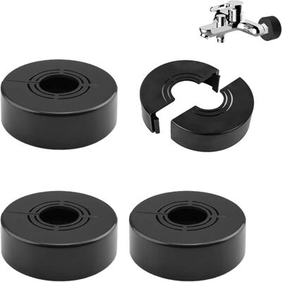 WUIPEO Set Di 4 Rosette Per Rubinetto, Rosetta Per Miscelatore Doccia In 3 Misure, Copritubo Per Radiatore Regolabile, Rosette Decorative Per Rubinetti, Tubi Dell'acqua, Radiatori E Docce - Nero WUIPEO Set Di 4 Rosette Per Rubinetto, Rosetta Per Miscelatore Doccia In 3 Misure, Copritubo Per Radiatore Regolabile, Rosette Decorative Per Rubinetti, Tubi Dell'acqua, Radiatori E Docce - Nero
