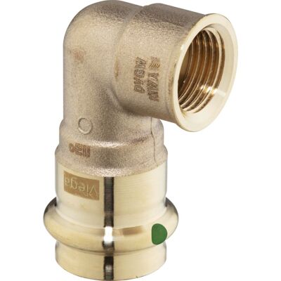 VIEGA - Coude bronze femelle 90° Ø14 taraudé Ø15/21 - Ø14 - 15x21 - A sertir - Elbow fitting VIEGA - Coude bronze femelle 90° Ø14 taraudé Ø15/21 - Ø14 - 15x21 - A sertir - Elbow fitting