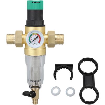 VISTRECK Regolatore Di Pressione Dell'acqua, Riduttore Di Pressione Con Filtro In Ottone E Acciaio Inossidabile, Manometro E Adattatore Da 3/4 Di Pollice Per Camper E Abitazione. VISTRECK Regolatore Di Pressione Dell'acqua, Riduttore Di Pressione Con Filtro In Ottone E Acciaio Inossidabile, Manometro E Adattatore Da 3/4 Di Pollice Per Camper E Abitazione.