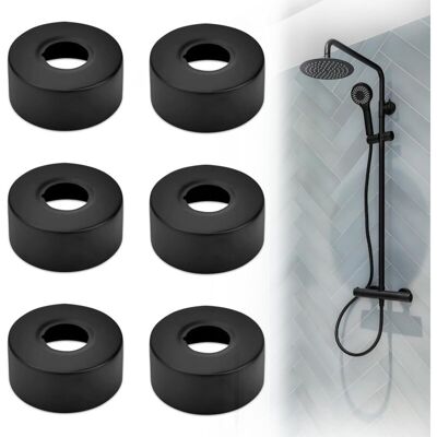 IKVZVKI Miscelatore Doccia A 6 Pezzi, Copritubo Idraulico In Acciaio Inox, Rosetta Per Radiatore Per Tubi Doccia E Radiatori, 25 Mm (nero) IKVZVKI Miscelatore Doccia A 6 Pezzi, Copritubo Idraulico In Acciaio Inox, Rosetta Per Radiatore Per Tubi Doccia E Radiatori, 25 Mm (nero)