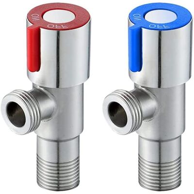 Neptune Set Di 2 Rubinetti Angolari In Acciaio Inox - Valvola Angolare - Rubinetto Di Controllo - Per Bagno, Wc, Lavandino, Cucina - Blu E Rosso Neptune Set Di 2 Rubinetti Angolari In Acciaio Inox - Valvola Angolare - Rubinetto Di Controllo - Per Bagno, Wc, Lavandino, Cucina - Blu E Rosso