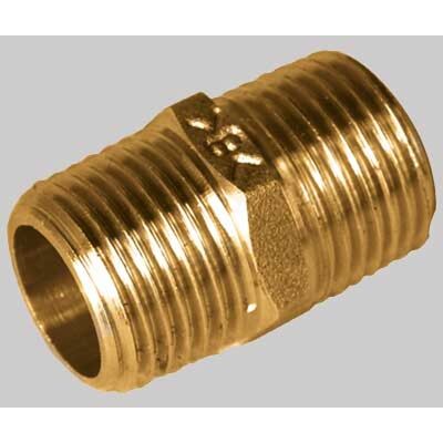 Made in Italy Niples Lungo 7 Filetti Ottone Giallo - 2"" Made in Italy Niples Lungo 7 Filetti Ottone Giallo - 2""