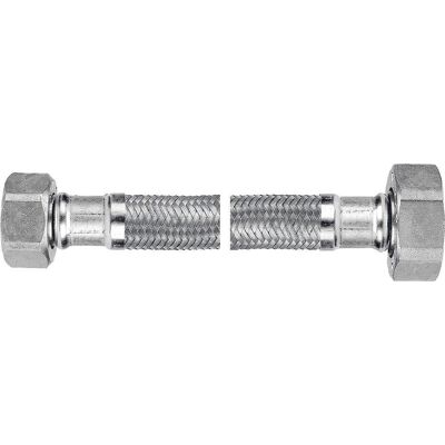 FERRO Tubo Di Collegamento Acciaio Inox Metallico 40 Cm FERRO Tubo Di Collegamento Acciaio Inox Metallico 40 Cm