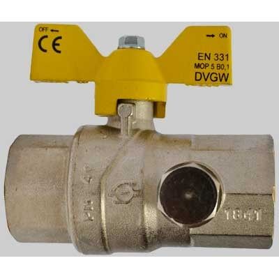 Bugatti Valvola Sfera Gas F/f Con Due Prese Pressione Farfalla Alluminio - 1"" Bugatti Valvola Sfera Gas F/f Con Due Prese Pressione Farfalla Alluminio - 1""