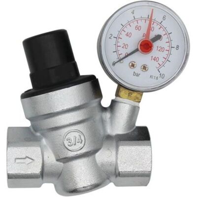 TEHTUY Riduttore Di Pressione Dell'acqua Dn20, Regolatore Di Pressione Dell'acqua Da 3/4 Di Pollice Con Manometro TEHTUY Riduttore Di Pressione Dell'acqua Dn20, Regolatore Di Pressione Dell'acqua Da 3/4 Di Pollice Con Manometro