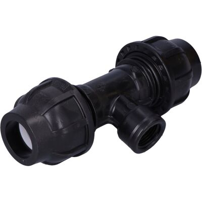 GEBO Tee Di Compressione Pp 90 Gradi 25x1/2"x25 Gw Filettatura Interna Pn16, Per Tubi In Pe, Nero GEBO Tee Di Compressione Pp 90 Gradi 25x1/2"x25 Gw Filettatura Interna Pn16, Per Tubi In Pe, Nero