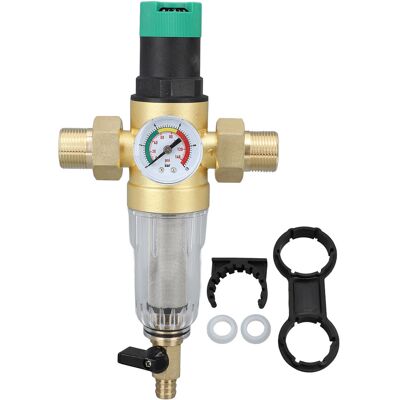 VISTRECK Riduttore Di Pressione Dell'acqua In Ottone, Raccordo G1/g1/2 Con Manometro, Regolatore Con Filtro Da 40 Micron Per Elettrodomestici. VISTRECK Riduttore Di Pressione Dell'acqua In Ottone, Raccordo G1/g1/2 Con Manometro, Regolatore Con Filtro Da 40 Micron Per Elettrodomestici.