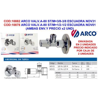 Valvola Arco A-80 Cromata - Impianti Interne Valvola Arco A-80 Cromata - Impianti Interne