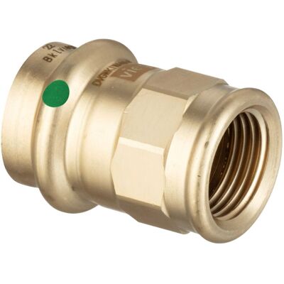 VIEGA Manicotto Sanpress F 22x1" F Con Sc‑contur, Bronzo, Estremità A Pressare Femmina, Filettatura Rp 298128 VIEGA Manicotto Sanpress F 22x1" F Con Sc‑contur, Bronzo, Estremità A Pressare Femmina, Filettatura Rp 298128