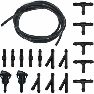 IKVZVKI Kit Tubo Lavavetri, Tubo Per Liquido Lavavetri Da 5 M, Con 15 Raccordi E 2 Ugelli IKVZVKI Kit Tubo Lavavetri, Tubo Per Liquido Lavavetri Da 5 M, Con 15 Raccordi E 2 Ugelli