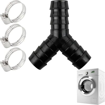 OEM Raccordo A Y Doppio Per Lo Scarico Di Lavatrice E Lavastoviglie – 4 Pezzi Con 3 Fascette Stringitubo, Raccordo Universale In Pvc OEM Raccordo A Y Doppio Per Lo Scarico Di Lavatrice E Lavastoviglie – 4 Pezzi Con 3 Fascette Stringitubo, Raccordo Universale In Pvc