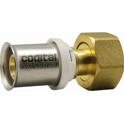 CODITAL Raccordo Multicouche Th Ottone 16mm Dado Girevole 20x27 CODITAL Raccordo Multicouche Th Ottone 16mm Dado Girevole 20x27