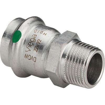 Viega Sanpress Inox 18mm x R 1/2 Raccordo in Acciaio Inox - Sistema Sanpress Viega Sanpress Inox 18mm x R 1/2 Raccordo in Acciaio Inox - Sistema Sanpress