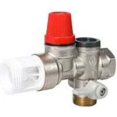 SIOKS Gruppo Di Sicurezza Dritto In Ottone Per Scaldabagno, Serbatoio Di Accumulo - 20x27 O 3/4" SIOKS Gruppo Di Sicurezza Dritto In Ottone Per Scaldabagno, Serbatoio Di Accumulo - 20x27 O 3/4"