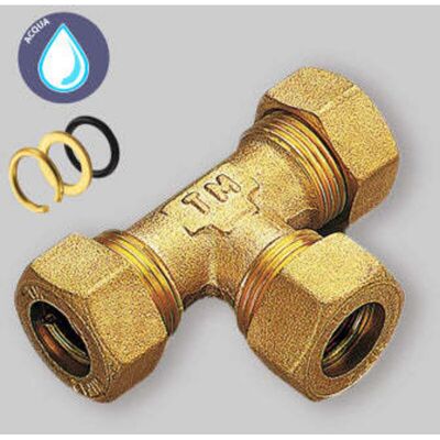 TIEMME Raccordo 22x22x22 A Tee T A Compressione Con Tenuta O-ring TIEMME Raccordo 22x22x22 A Tee T A Compressione Con Tenuta O-ring