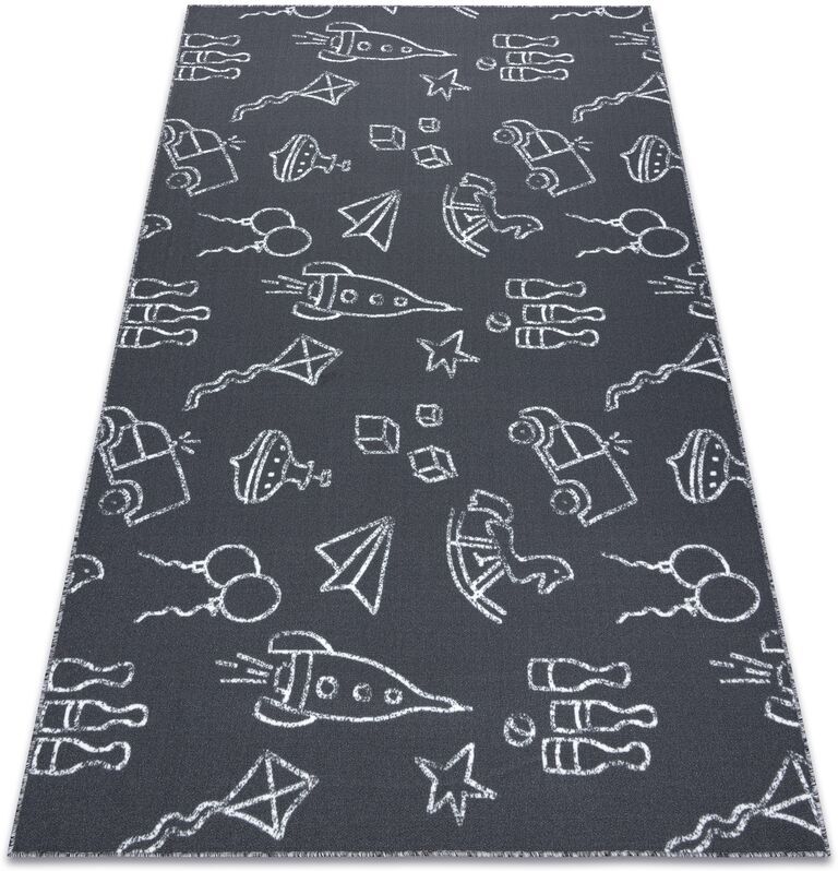 RUGSX Tappeto per bambini toys Giocattoli, divertimento - grigio grey 200x500 cm