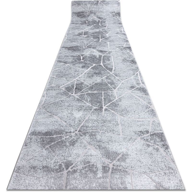 RUGSX - Passatoia Structural MEFE 2783 Marmo due livelli di pile grigio 60 cm Toni grigio e argento 60x330 cm