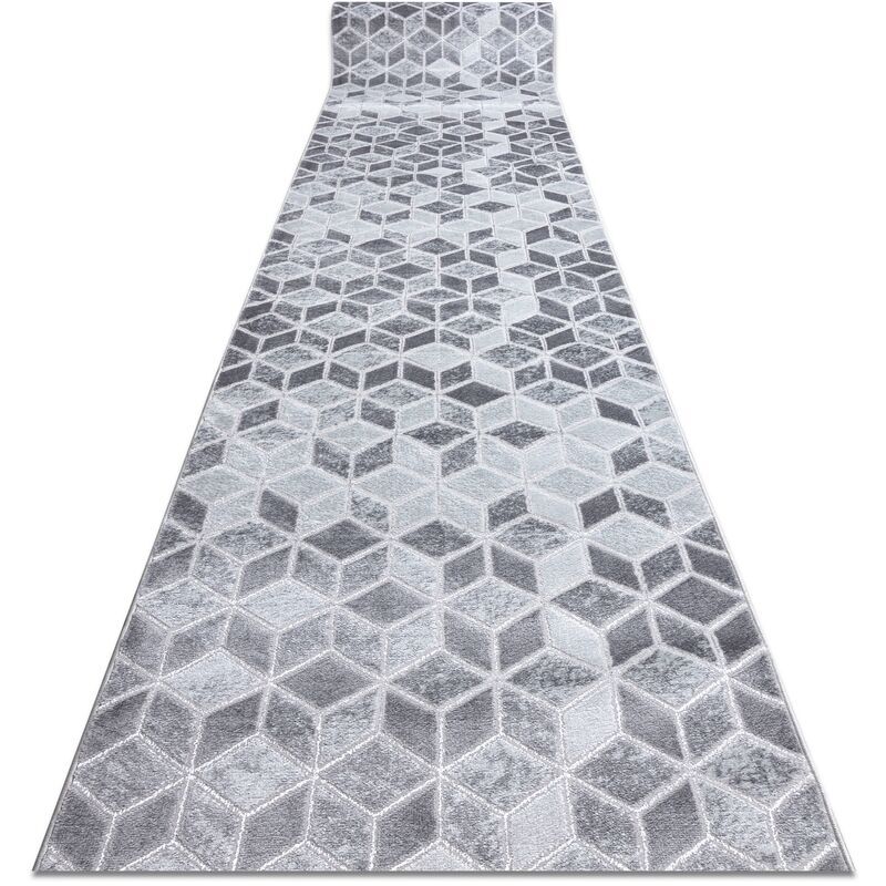 RUGSX - Passatoia Structural MEFE B400 due livelli di pile grigio 60 cm Toni grigio e argento 60x420 cm
