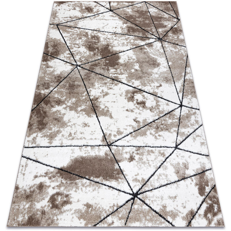 RUGSX Tappeto moderne COZY Polygons, geometrico, triangoli - Structural due livelli di pile maro Toni marrone 240x330 cm