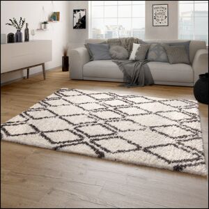 Paco Home - Tappeto Pelo Lungo - Rombi Scandinavi - 120x160 cm Paco Home - Tappeto Pelo Lungo - Rombi Scandinavi - 120x160 cm