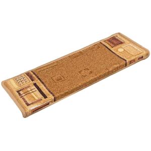 VIDAXL Tappetini Autoadesivi Per Scale 15 Pz 65x21x4 Cm Beige - VIDAXL Tappetini Autoadesivi Per Scale 15 Pz 65x21x4 Cm Beige -