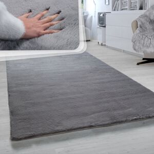 PACO HOME Tappeto A Pelo Lungo Per Soggiorno In Ecopelliccia Ultrasoffice, Imitazione Pelliccia Di Coniglio In Grigio Scuro Ø 120 Cm Tondo - PACO HOME Tappeto A Pelo Lungo Per Soggiorno In Ecopelliccia Ultrasoffice, Imitazione Pelliccia Di Coniglio In Grigio Scuro Ø 120 Cm Tondo -