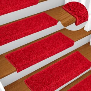VIDAXL - Tappetini Per Scale 10 Pz 65x21x4 Cm Rosso Bordo Rettangolare VIDAXL - Tappetini Per Scale 10 Pz 65x21x4 Cm Rosso Bordo Rettangolare