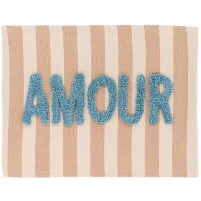 TENDANCE Tappeto In Cotone Con Scritta Tuftee Amour 45x60 Cm - Beige Cappuccino - TENDANCE Tappeto In Cotone Con Scritta Tuftee Amour 45x60 Cm - Beige Cappuccino -