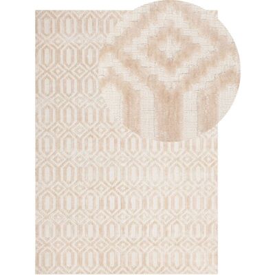 Tappeto viscosa beige 140 x 200 cm Beliani - Tappeto Tappeto viscosa beige 140 x 200 cm Beliani - Tappeto