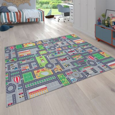 Tappeto per bambini PACO HOME Bino 577 - Design stradale, 200x200cm Tappeto per bambini PACO HOME Bino 577 - Design stradale, 200x200cm