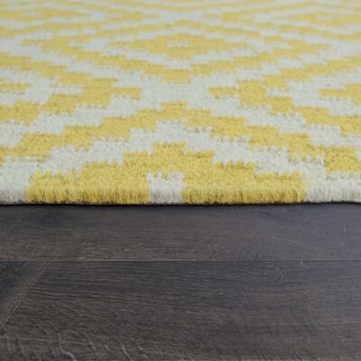 PACO HOME Tessuto A Mano Trendy Tappeto Moderno Design Marocchino Frange In Bianco Giallo 120x170 Cm - PACO HOME Tessuto A Mano Trendy Tappeto Moderno Design Marocchino Frange In Bianco Giallo 120x170 Cm -