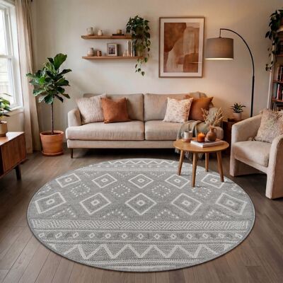 Tappeto Rotondo Paco Home - Geometrico Boho 200cm - Interno/Esterno Tappeto Rotondo Paco Home - Geometrico Boho 200cm - Interno/Esterno