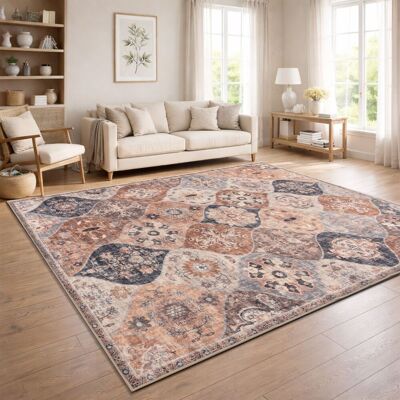 PACO HOME Tappeto Vintage Boho Moderno Soggiorno Pelo Corto Lavabile Beige Colorato 80x150 Cm PACO HOME Tappeto Vintage Boho Moderno Soggiorno Pelo Corto Lavabile Beige Colorato 80x150 Cm
