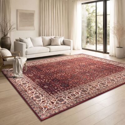 PACO HOME Tappeto Soggiorno Orientale Vintage Lavabile Pelo Corto Antiscivolo Rosso Colorato Crema 120x160 Cm PACO HOME Tappeto Soggiorno Orientale Vintage Lavabile Pelo Corto Antiscivolo Rosso Colorato Crema 120x160 Cm