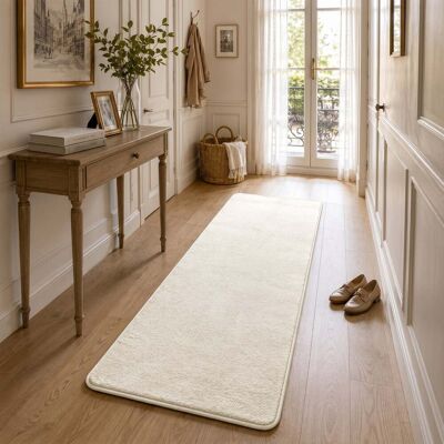 VOUNOT ® Tappeto Morbido A Pelo Corto 60x180 Cm, Per Salotto E Camera Da Letto Con Doppio Sistema Antiscivolo, Beige VOUNOT ® Tappeto Morbido A Pelo Corto 60x180 Cm, Per Salotto E Camera Da Letto Con Doppio Sistema Antiscivolo, Beige