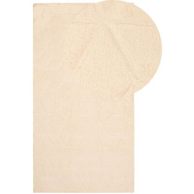 Tappeto in pelliccia artificiale di coniglio Beliani - Beige - 80 x 150 cm Tappeto in pelliccia artificiale di coniglio Beliani - Beige - 80 x 150 cm
