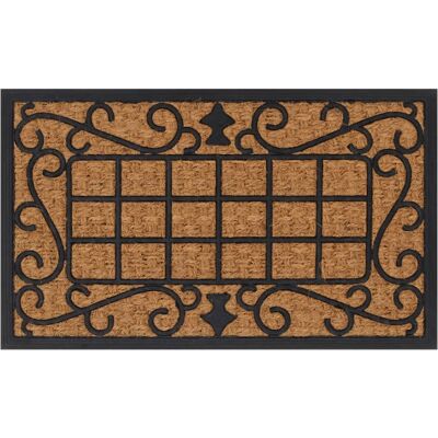 DÉCOSHOP26 Zerbino Rettangolare 45 X 75 Cm Gomma Marrone E Fibra Di Cocco Dec040653 DÉCOSHOP26 Zerbino Rettangolare 45 X 75 Cm Gomma Marrone E Fibra Di Cocco Dec040653