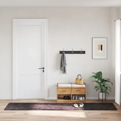 VIDAXL Tappeto Lavabile 80x300 Cm Antracite Antiscivolo - VIDAXL Tappeto Lavabile 80x300 Cm Antracite Antiscivolo -