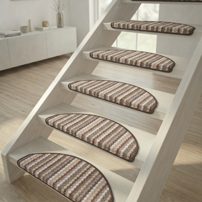 VIVOL Tappetino Per Scale Multi Stripes Beige - 28x65 Cm VIVOL Tappetino Per Scale Multi Stripes Beige - 28x65 Cm