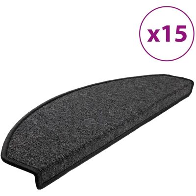VIDAXL Tappetini Per Scale 15 Pz 65x24x4 Cm Antracite Semicircolari Grandi VIDAXL Tappetini Per Scale 15 Pz 65x24x4 Cm Antracite Semicircolari Grandi