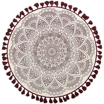 Tappeto Mandala Rotondo in Cotone Beliani - 120cm Tappeto Mandala Rotondo in Cotone Beliani - 120cm