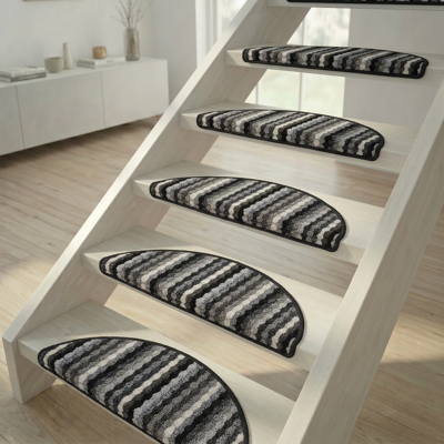 VIVOL Tappetino Per Scale Multi Stripes Antracite - 20x56 Cm VIVOL Tappetino Per Scale Multi Stripes Antracite - 20x56 Cm