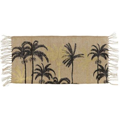 TENDANCE Tappeto In Juta Avana Con Stampa Oro 45x90cm - Nero Naturale - TENDANCE Tappeto In Juta Avana Con Stampa Oro 45x90cm - Nero Naturale -