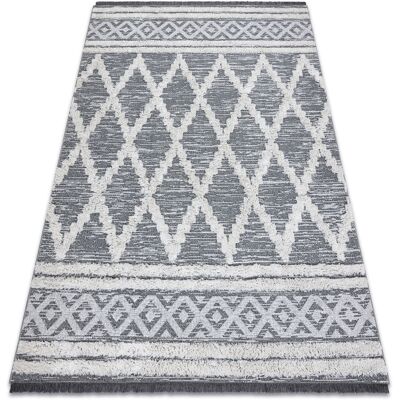 Dywany Łuszczów Eco Sisal Boho MOROC Diamonds 22297 frange - cotone riciclato, grigio/crema, 136x190 cm - Tappeto Dywany Łuszczów Eco Sisal Boho MOROC Diamonds 22297 frange - cotone riciclato, grigio/crema, 136x190 cm - Tappeto