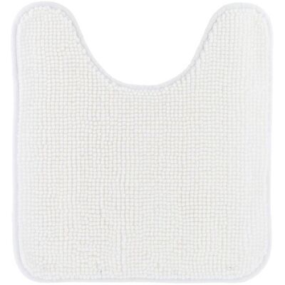 TENDANCE Tappetino Per Wc In Microfibra Con Motivo A Sfere, Tinta Unita, 45x50 Cm - Bianco - TENDANCE Tappetino Per Wc In Microfibra Con Motivo A Sfere, Tinta Unita, 45x50 Cm - Bianco -